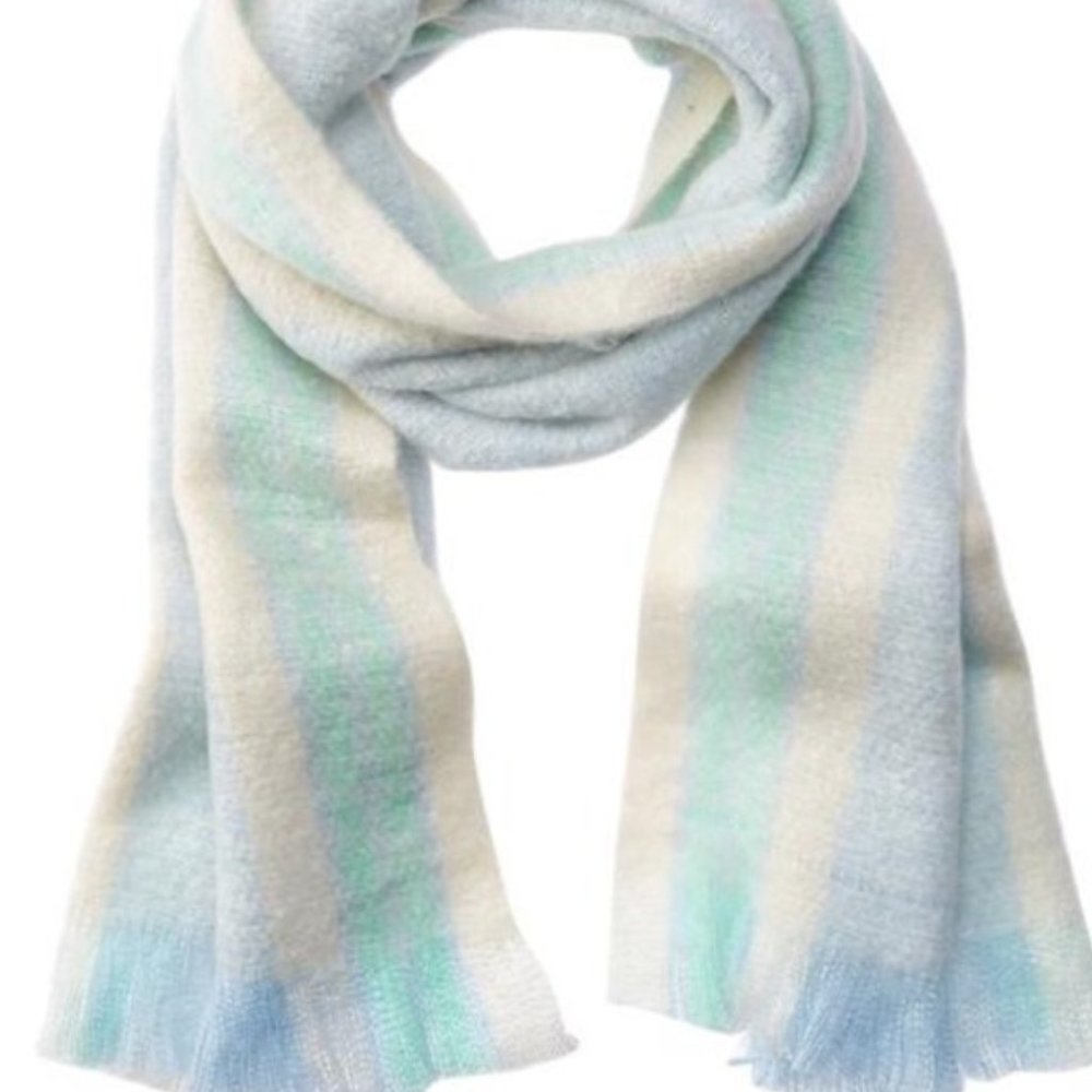 Free People Brushed Racer Stripe Blanket Scarf NWT
